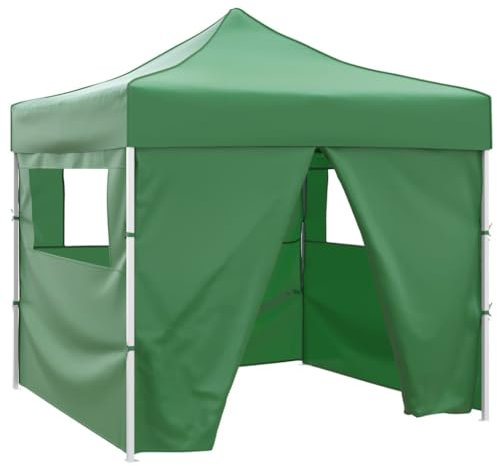 Higsose Gartenpavillon Faltzelt mit 4 Wänden 3x3 m Grün Gartenzelt Partyzelt Wasserdicht Pavillon Balkon Zelt Outdoor Zelt für Beschattung in Hochzeiten Grillfeste Gartenparties