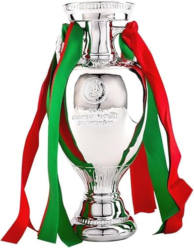 Fmarche Trophée des Champions d'europe de Football Coupe Delauna Réplique Trophée de Football en Résine Collection de Souvenirs de Décorations pour Maison Bureau Cadeaux pour Fans (34CM) (26cm)