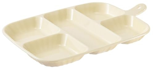 ycezw Bandeja de servir con separadores, bandeja de condimentos dividida,Bandejas separadoras de 5 rejillas para alimentos | Bandeja de servir de olla de cebolla con ajo picado, bandejas de