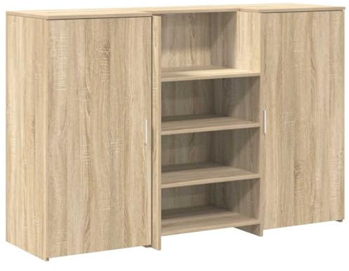 vidaXL Empfangstheke Sonoma-Eiche 155x50x103,5 cm Holzwerkstoff, Empfangstresen, Salon Empfangstheke, Kassentheke, Empfangstisch, Büro Empfangstheke