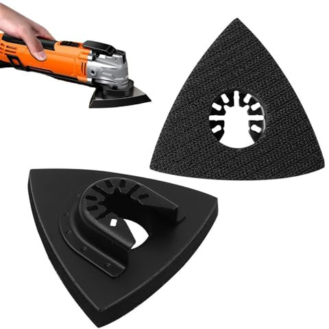 Patin de Ponçage pour Outil Multifonction, Patin de Ponçage Triangulaire, Plaques de Ponçage Triangulaires, Multi Outil Accessoires, pour Polir le Bois, le Métal et D'autres Surfaces, 2 Pièces