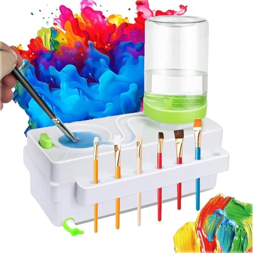 Paint Brush Cleaner, Multifunctional Rinser with Drain Water Cycle Brish Rinser Paint Brush Holder, for Water Based, Acrylic Brush, Makeup Brush
