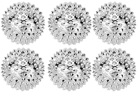 GIUSOBG 6 Stück Magnetische Akupressur Ball Massageball Set | Igelball Metall mit Stacheln für Hand Fuß Massage, Stressabbau und Schmerzlinderung, 32mm Durchmesser Robustes ABS Material