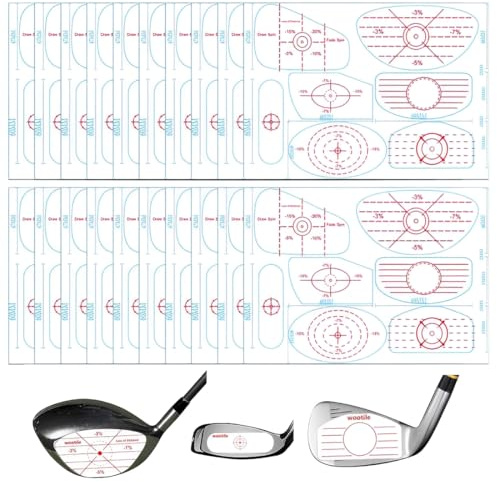 NHQZ 20 Fogli Golf Impact Tape,Golf Impact Sticker,Etichette adesive Impact Tape Golf Allenatore di Oscillazione Swing Trainer Golfball Marker Hitting Recorder – Analisi Sweet Spot