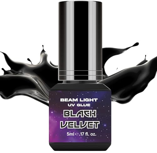 BEAMLIGHT LASHES | Beam Light UV Wimpernkleber Black Velvet – 5 ml Lash Glue, 2–3 Sek. Trocknung, tiefschwarz, sichtbar dosierbar, starke Haftung, für UV-Systeme (S6/S8), geeignet für sensible Haut