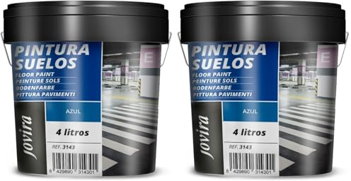 JOVIRA PINTURAS Peinture Sols, Garages, Terrains de sport, sols en béton, asphalte et ciment. Protège et décore les surfaces, aspect mat. (4 Litres, Bleu) (Lot de 2)