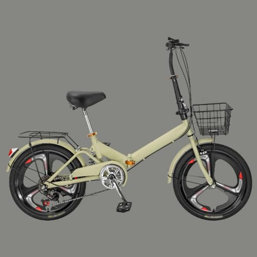 20-Zoll-Klapprad Für Erwachsene – Rahmen Aus Kohlenstoffstahl, Stoßdämpfung, 7-Gang-Doppelscheibenbremsen, Faltrad Mit Integrierten Rädern