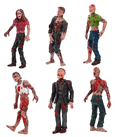 Toyvian 6 Pupazzi Zombie Articolati Halloween Decorazioni Spaventose e Scherzi Divertenti Effetto Realistico per Horror e Regali Tema Zombi