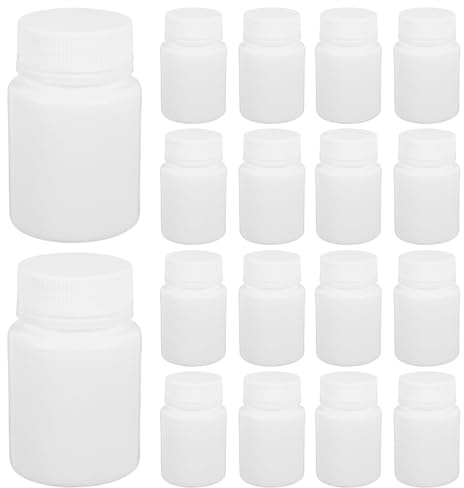 SAFIGLE 100piezas Frascos de Plástico para Medicamentos Frascos Pequeños para Pastillas Tapa de Rosca Pastillas Tabletillas y Cápsulas Farmacia