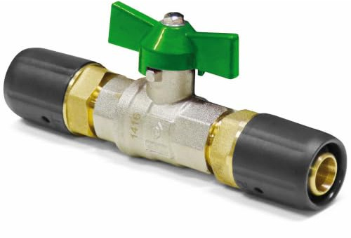 Pipetec Steckfitting Kugelhahn für Trinkwasser 16 x 2mm | für Mehrschichtverbundrohr und Aluminiumverbundrohr, DVGW Zertifiziert