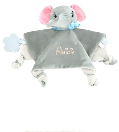 Gaosh Personalisierte Schnuffeltuch Baby mit Namen, Plüsch Schmusetuch für Neugeborene, Kuscheltierdecke zum Schlafen, Personalisiertes Babygeschenk zur Geburt für Jungen und Mädchen (C)