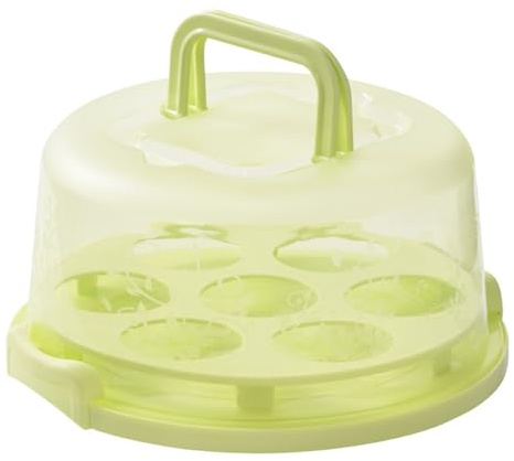 FACAIIO Contenedor redondo para tartas con tapa y asa para almacenamiento de transporte, perfecto para fiestas y reuniones, tiene capacidad para pasteles y cupcakes de 8 pulgadas