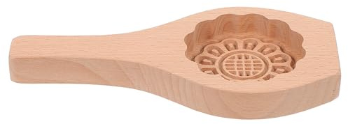 NUOBESTY Mondkuchenform Holz 3D Backwerkzeug mit Sonnenblumenmuster für Selbstgemacht Gebäck und Haushalt Backzubehör