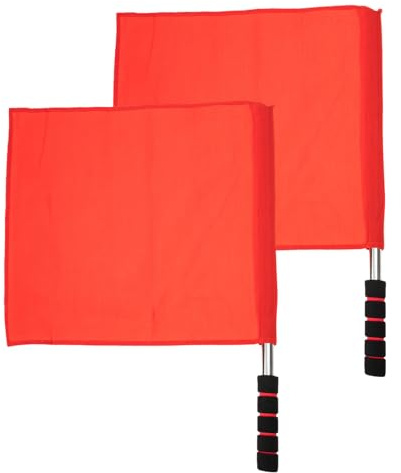 HOMOBABE 2 Pezzi Bandiera Arbitro di Partita Impugnatura Antiscivolo in Spugna, Bandiera di Segnalazione da Corsa Resistente e Leggera, Accessorio per Sport All’aperto e Competizioni
