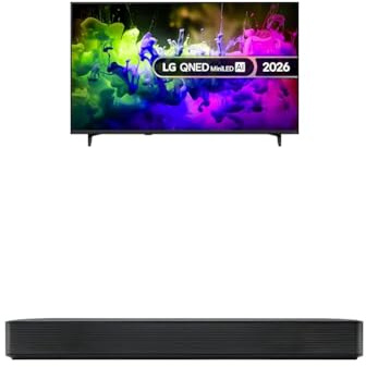 LG 50QNED7EB3C 50-Inch QNED MiniLED AI 4K UHD Smart TV bundle with SQM1. Compact All-In-One Soundbar with TV Sound Sync 2.0 channel, 40W