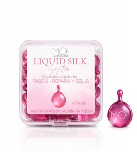 Liquid Silk System - Haarkapseln reparieren und versiegeln | Mit Arganöl und Jojobaöl | 15 Stück | MOI HAIRCARE (Schritt 2)
