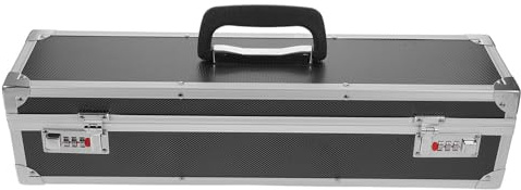 SOESFOUFU Caja de almacenamiento de aluminio con tapa y cerradura segura, estuche rígido para cuchillos y herramientas de chef, ideal para clases de cocina y camping