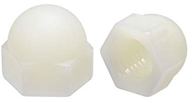 sourcing map 10 Stk M10 Hutmuttern Hex Eichel Kuppelmuttern Nylon Weiß | Muttern für Schrauben Bolzen