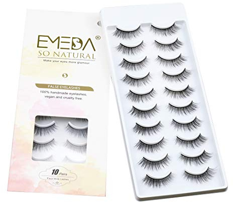 EMEDA 10 Styles Falsche Wimpern Natürlich Künstliche Wimpern Set 10 Pairs Kurze Und Weiche Fake Wimpern Natürlicher Look (A6)