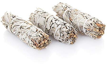 NKlaus 3X L Weißer Salbei Smudge Sticks 10cm Salvia apaina Räucherbündel 6724