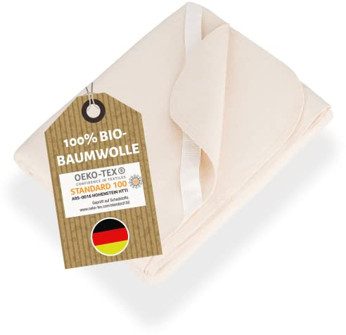 NULANI HOME® Matratzenschoner für Babybett 70x140cm - 100% Bio-Baumwolle Oeko-TEX - atmungsaktive Moltonauflage Baby - Bettauflage für Babys Made in Germany