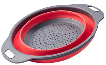 Cestello di scarico strato di scolapasta ripiegato Filtro retrattile, Rosso, Piccolo
