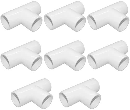 ANPTGHT 1-1/4 Tee PVC Fitting 3 Way Connector Furniture Grade (Pack of 8)