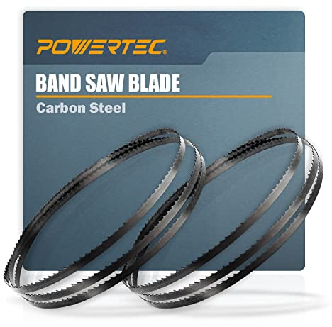 POWERTEC 62 Inch Bandsaw Blades, 1/8 x 14 TPI Band Saw Blades for Wen, Ryobi, Grizzly, Skil, Sears Craftsman and POWERTEC 9 Band Saw for Woodworking, 2 Pack (13132-P2)