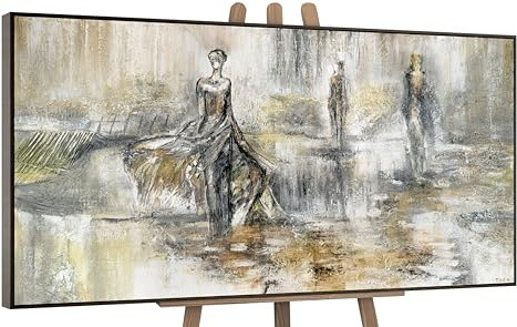 YS-Art Abstrakt Acrylbild Modenschau moderne grau beige braun Retro