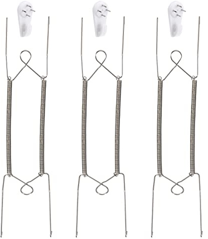 sourcing map Plaque Cintre Inox Acier 12 Pour Décoratif Argent 3 Pièces | Invisible Mur Plaque Cintres, Avec 3Pcs Mur Griffes, Pour Décoratif Assiettes