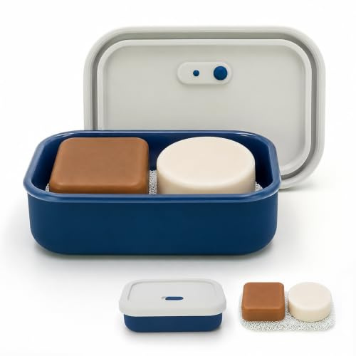 AIDIMMING Large Travel soap Container, Shampoo Bar Travel Case, Bule