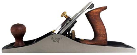 Taytools #5-1/2 Jack Bench Hand Plane #5-1/2, 14-3/4 Inch Sole, Ductile Cast Body, Lapped Sides and Sole, Sole and Sides Flat tio Withing 0.003, .125 inch thick Blade RHC 55-60, Sapele Handle & Tote