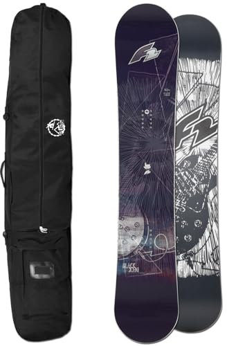 F2 Herren Freestyle Camber Snowboard BLACKDECK 2024 - 162 cm Wide + Bag