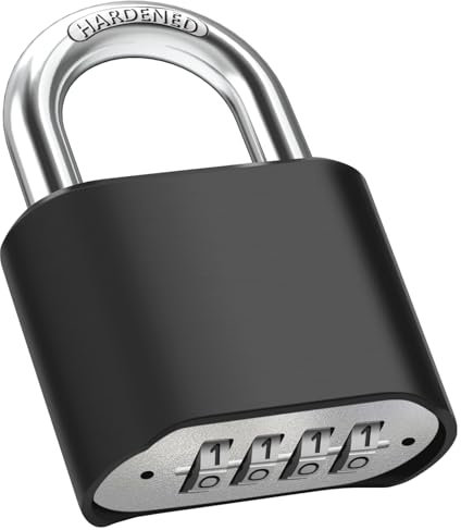 Diyife Cadenas Code 4 Chiffres, 52mm Cadenas Extérieur Etanche, Robuste et Antivol, 8mm Loquet Cadenas à Combinaison, Exterieur Serrure Porte de Garage, pour Jardins, Cours, Porte, Clôture, Casier