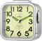 Atrium Réveil pour personnes âgées - Extra clair - Avec cadran lumineux - Quartz analogique - Sans tic-tac - Grands chiffres - Signal de cloche extra fort - Argenté - A530-18