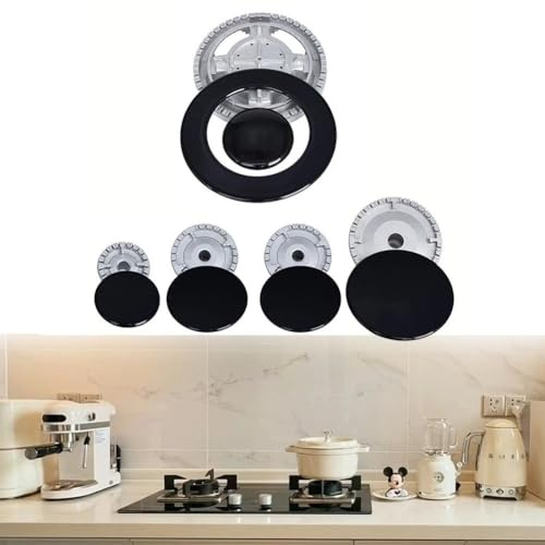 Gas Stove Burner Cap, Oven Cooker Hob Gas Burner Crown & Flame Cap Kit, 6 Range Hoods and 5 Flame Diffusers For Sabaf Stoves(Flat)