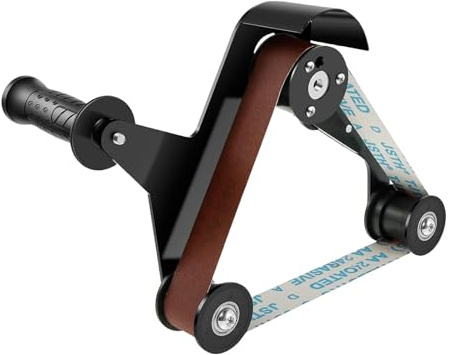 Adaptador de lijadora de banda amoladora – Accesorio de amoladora angular para lijar, herramienta de lijado de carpintería para eliminación de óxido con mango ergonómico para manchas, rebabas