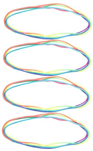 Hohopeti Cats Cradle String Rainbow Color 1.6m Hand Game Rope Finger Playthings for Children 4pcs Pack Interactive Party Toys Educational Finger Exercising Games