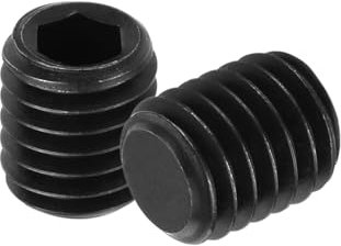 sourcing map 10Pcs Hex Socket Grub Screw, M8x10mm Alloy Steel Head Socket Set Screws Flat Point Grub Bolt for Door Handles, Light Fixture Repair, Black