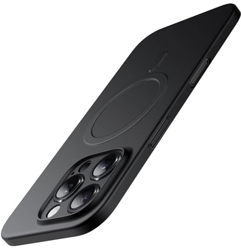 JETech Magnetic Ultra Slim Case for iPhone 16 Pro Max 6.9 Inch Compatible with MagSafe, Camera Lens Full Protection, Lightweight Matte Finish PP Hard Minimalist Cover (Black)