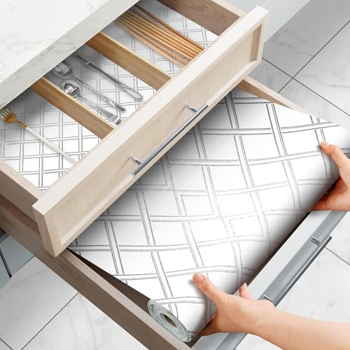 FJNATINH Schubladenmatte antirutschmatte küche Universell Schneidbar, Wiederverwendbar, Leicht zu Reinigen, für Küchenschubladen, Schränke und Regale，45 x 300 cm