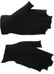 Hyuwdai 1 Paar schwarze kurze Halbfinger-Handschuhe, fingerlos, gestrickt, Handgelenk-Handschuhe, Winter, warm, Stretch, Arbeitshandschuhe für Damen und Herren, Fahrradzubehör (rot)