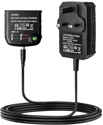 LithiumIon Battery Charger for Black and Decker, Lithium Ion Battery Charger Replacement LCS1620 for Black & Decker 10.8V/14.4V/20V Li-ion Battery LB20, LBX20, LBXR20, LBXR20-OPE, LBX4020, LB2X4020