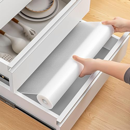 Woobroo Anti-Rutsch-Matte für Schubladenböden 30×500cm, EVA-Schubladenmatte, Kunststoffmatten, Schutzmatten für Kühlschränke und Regale, Kann auf die Größe einer Schublade zugeschnitten werden