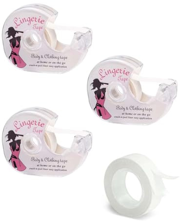 GAJUS Fashion Body Tape Double Face Adhésif Secret pour Robe et Vêtements - Ruban Corps avec Distributeur - 10 Mètres - Invisible et Confortable - Idéal pour Tenue parfaite (10M)