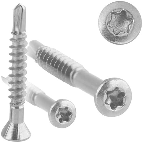 200 Stück Dielenschrauben 3,2x30 mm Innensechsrund (TX) Holzschraube mit Bohrspitze Zierkopf kleiner Kopf Edelstahl A2 WIBTEC®