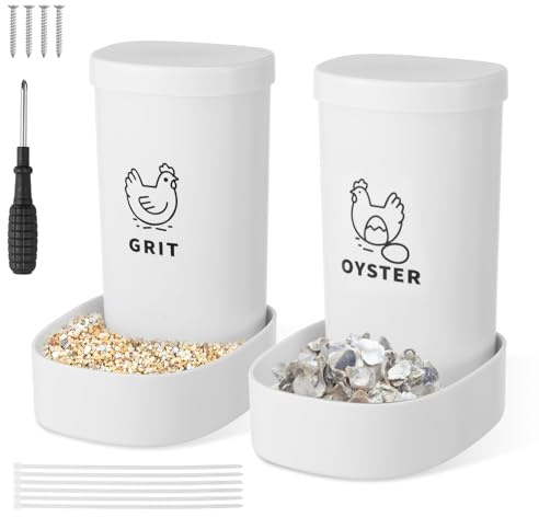 2 st. Grit Feeder ABS Chicken Grit Dispenser Oyster matsmältningshjälpmedel robust hållbar skalmatare balanserad näring ostronskal foder för hönshus