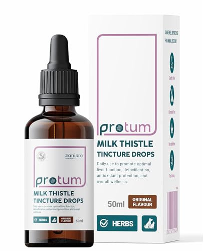 Zanipro Cardo Mariano para Perros y Gatos - Suplementos para el Hígado, 100% Herbales para Perros y Gatos, Silimarina Antioxidante, Tintura de Cardo Mariano para la Desintoxicación del Hígado Que Ref