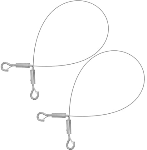 Veemoon Cable de Acero Inoxidable Colgante 0,5 M con Gancho para Techo, Resistente y Ajustable, 2 Piezas para Colgar Cuadros, Carteles y Lámparas, Kit Seguro para Decoración y Exhibición