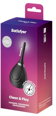 Satisfyer Clean & Play Analdusche 180 ml | Mehrdüsen-Sprühkopf | Sex Toys | Analdusche mit Rückflussventil | Intimhygiene & Analpflege | Silikonschaft | Erotik | Sex Spielzeug für Paare | Für Sie & Ihn
